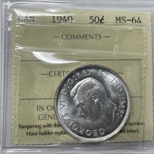 1940 Canada 50 Cent. ICCS