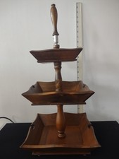 Vintage Wooden 3 Tier Serving