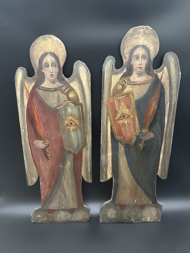 Coppia angeli dipinti su - dipinti,