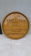 TABELLA  COPERCHIO DI BIDONE BENZINA TEDESCO WW2 KRAFSTOFF WERHMACHT 4J  1943