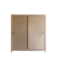 ARMADIO 2 ANTE SCORREVOLI IN LEGNO CON DECORO FOGLIA NATURALE L.200 P.64 H.220.