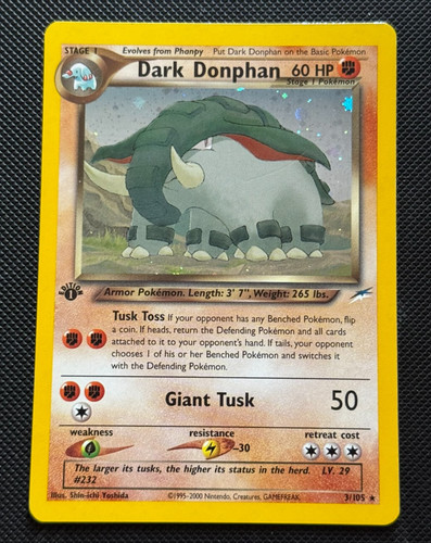 1st edition dark - donphan, holo
