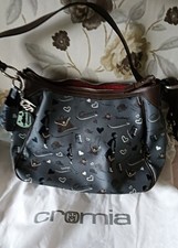 Borsa tracolla Cromia Femme grigia con stampe pop anni 2000 usata 