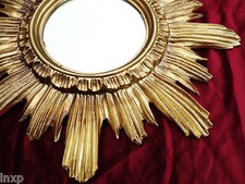 Barocco Antico Specchio Muro Sole IN Oro 42x42 CM Rotondo Repro Specchio Sole 14