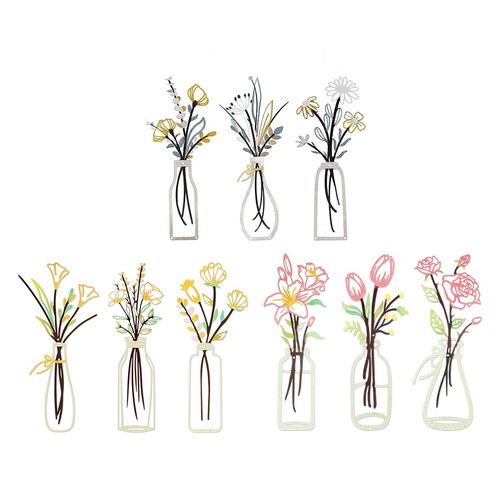 Boho metal flower wall art - metal, set
