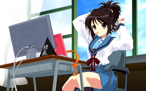Computer brunette hacker young - brunette,