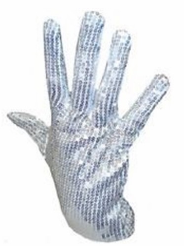 Guanto paillettes argento pop