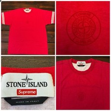 T-shirt Supreme Stone Island magenta taglia large FW17 NUOVA autentica