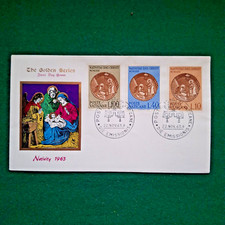 VATICANO 1963 NATIVITÀ - NATALE 1963 -BUSTA PRIMO GIORNO FDC 3 VAL GOLDEN SERIES