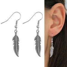 Orecchini con Piuma Argento da