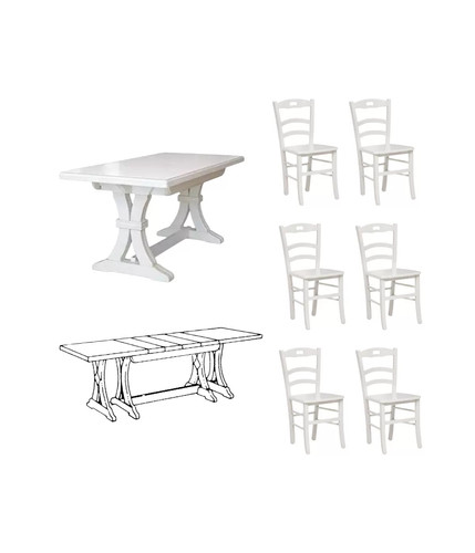 Set tavolo fratino bianco