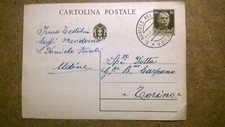 cartolina del 1938 alla Carpano da Irma Testolini del Bar Moderno di S. Daniele 