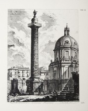 G.B.PIRANESI:VEDUTA  COLONNA TRAJANA.ROMA RISTAMPA LITOGRAICA RISPANTA...