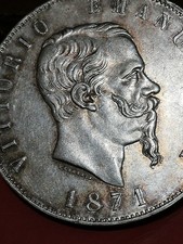 ITALY 5 LIRE 1871  ( USATA