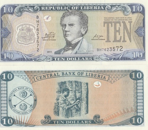 Liberia banconota dollari - liberia, 10