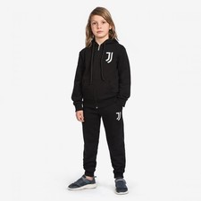 Juventus Felpa Nera Allenamento Cappuccio Logo Bianco Stagione 2020/21 Bambino