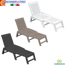 Lettino Da Mare Piscina Prendisole chiudibile Sdraio In Resina 177 x 61 x 30 Cm