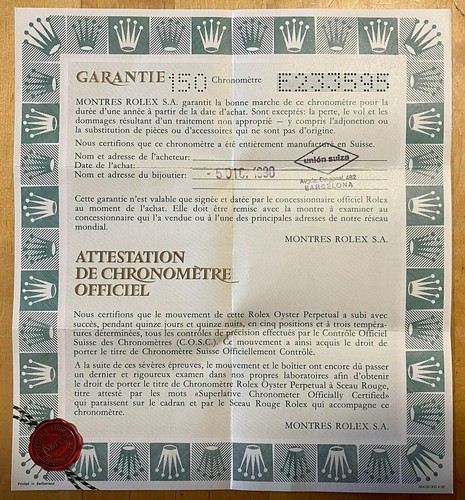 Rolex certificate datejust - rolex,