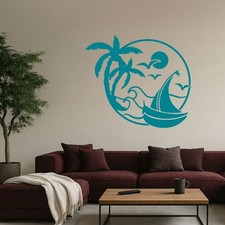 Adesivo parete sole spiaggia