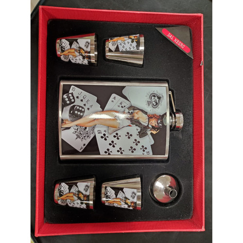 Set fiaschetta con bicchieri - fiaschetta,