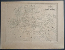 Antica mappa  Mondo Barbaro 1864