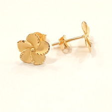Orecchini fiore satinato oro
