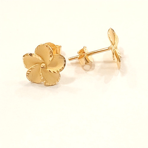 Orecchini fiore satinato oro