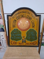 Quadro vintage  da pub in legno d'epoca dipinto a mano 77x93 cm