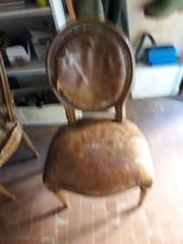 Set di 5 Sedie Stile LUIGI XVI Vintage in Legno e simil-pelle da restaurare