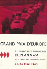 GRAND PRIX D'EUROPE MONACO 1963 FORMULA 3 FORMULA JUNIOR PROGRAMMA - 963