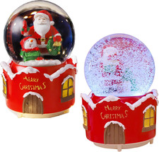Palla Di Neve Natale,Carillon Natalizio a Forma Palla Di Neve Con Babbo Natale,M