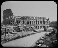 Magic Lantern Slide THE COLOSSEUM ROME C1900 PHOTO ROMAN ARCHITECTURE 