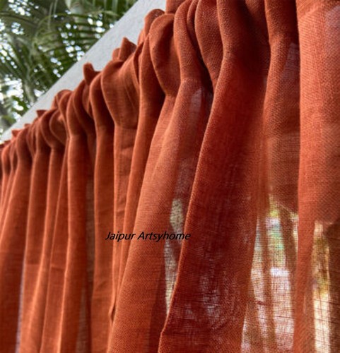 Tenda lino colore arancione - lino,