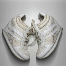 Sneakers Calvin Klein Ginevra Donna -Bianche in Pelle Lucida -Taglia 38