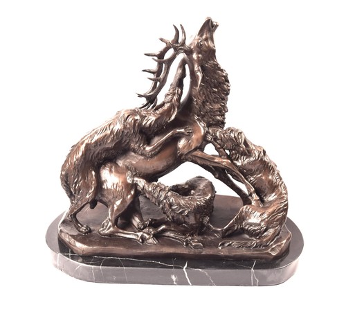 Scultura bronzo caccia - in,