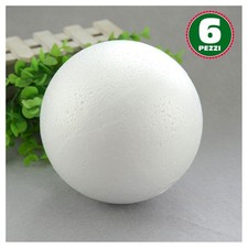 6 SFERE PALLINE DI POLISTIROLO DIAMETRO 15 CM DECOUPAGE DECORAZIONI NATALIZIE