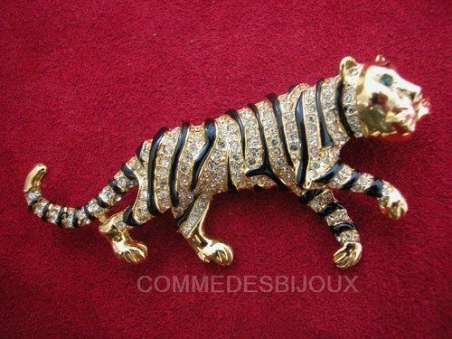 Broche vintage tigre afrique - broche,