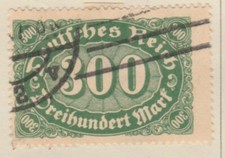 Dt. Reich DR Impero tedesco Germania 1923 Wmk rete 300M usato A18P32F454