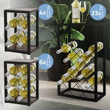 Portabottiglie vino metallo cantinetta nero 4/6/23 bottiglie scaffali supporto