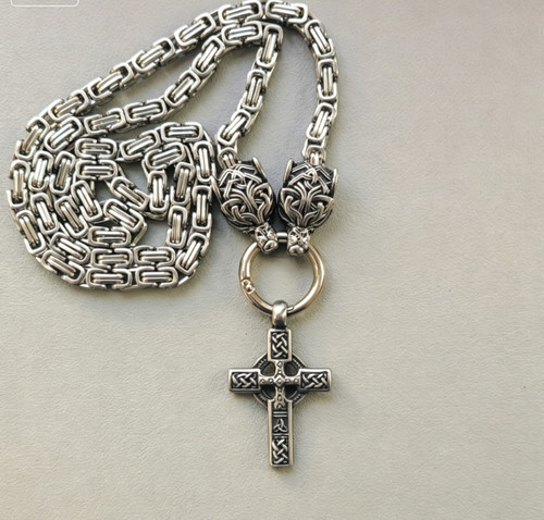 Collana croce lupo - lupo, grande