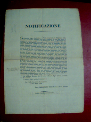 Notificazione comunita - comunita, di