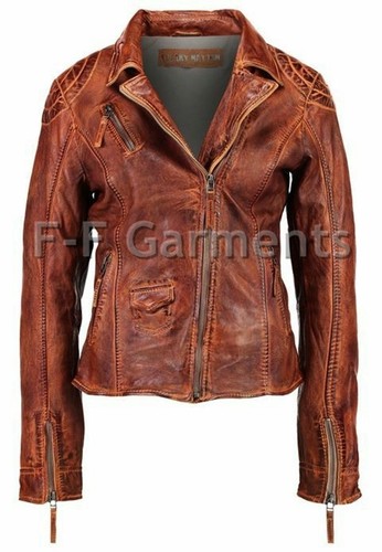 Giacca pelle biker - , donna