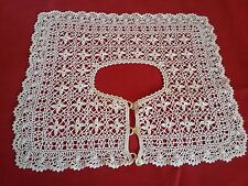  COLLETTO UNCINETTO - ROSA realizzato a mano- Cotone FILO di SCOZIA n.25 VINTAGE