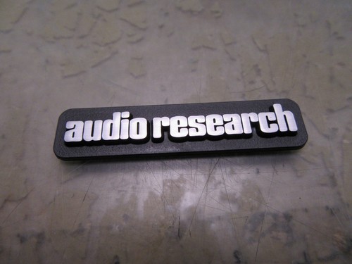 Audio research nameplate tag - research,