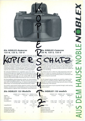 Brochure noblex fotocamera - brochure,