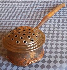 ANTICO SCALDALETTO IN RAME MANICO DI LEGNO CON COPERCCHIO - MODENA