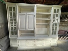 Mobile soggiorno/libreria legno laccato bianco, 