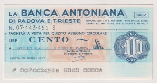 Miniassegni banca antoniana - miniassegni,