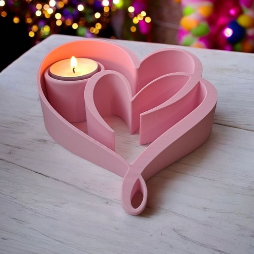 Portacandele due cuori - portacandele,