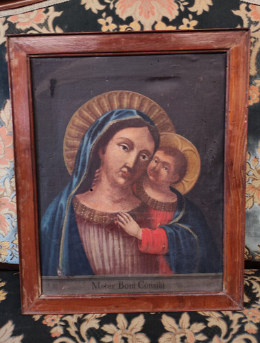 Quadro antico 1800 santa - quadro,